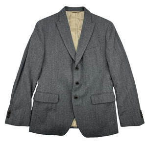 Banana Republic Heritage Tweed Wool Sport Coat Blazer Jacket Grey Size 40 S